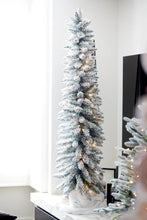 Load image into Gallery viewer, 5.5ft Scandinavian Slim Fir Tree- Flocked - PICK UP ONLY
