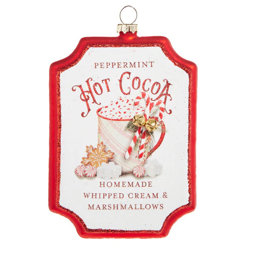 RAZ- Hot Cocoa Sign Hanging Ornament