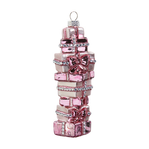 RAZ - Pink Stack Of Presents Ornament