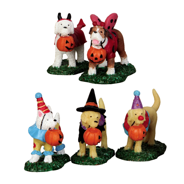 Trick Or Treating Dogs, Set Of 5