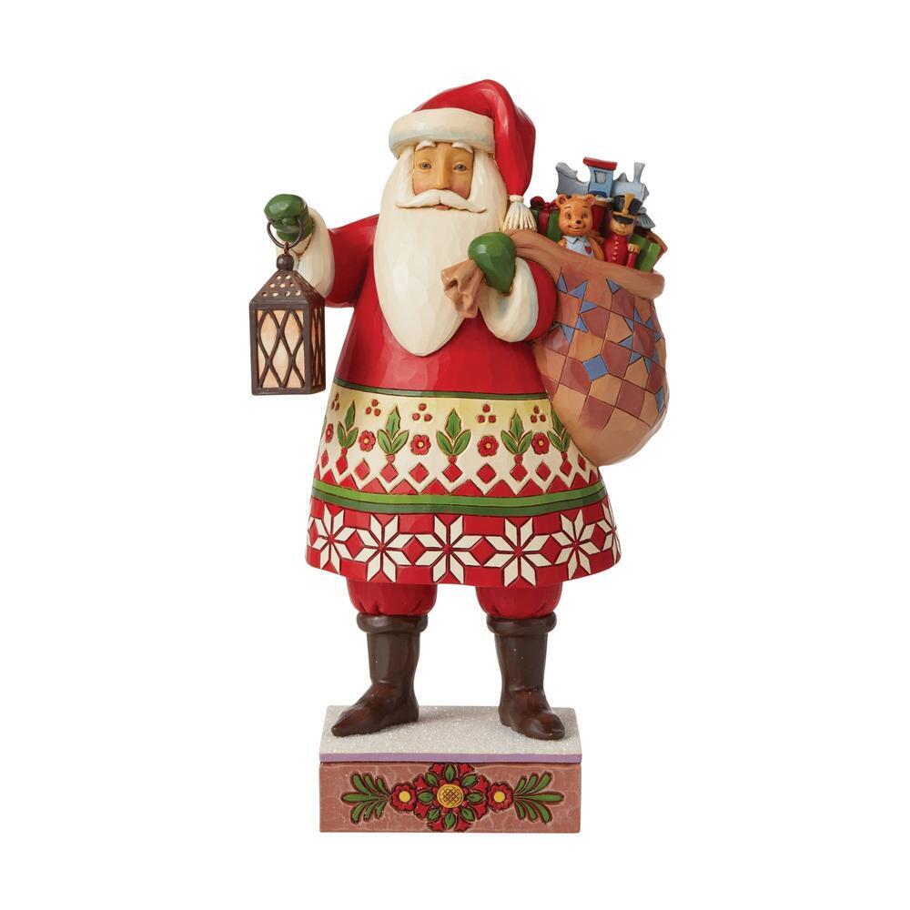 Jim Shore- Santa with Lantern and Toy Bag