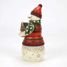 Load image into Gallery viewer, Jim Shore - Christmas At The Lodge Snowman with Log Cabin
