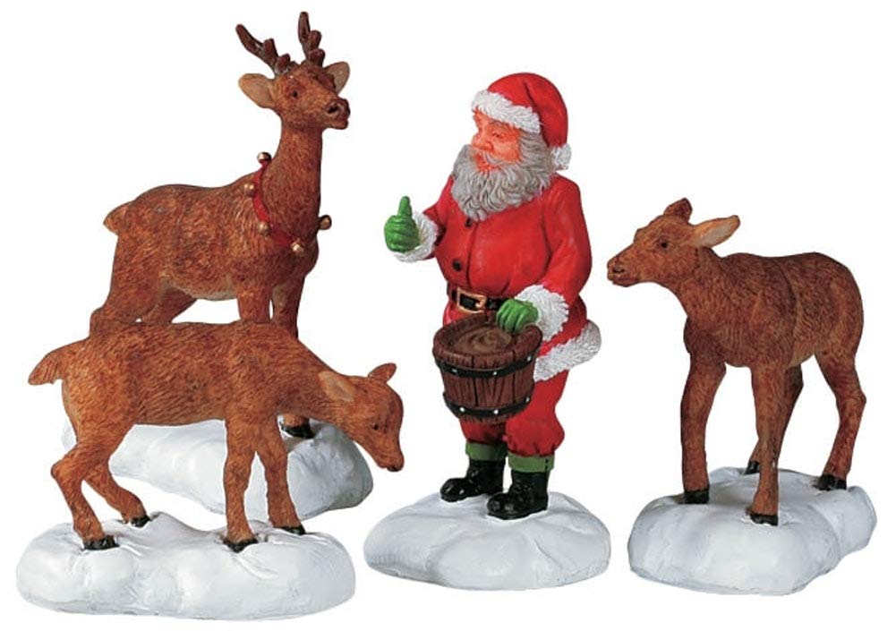LEMAX 2024 PRE-ORDER Santa Feeds Reindeer, Set Of 4