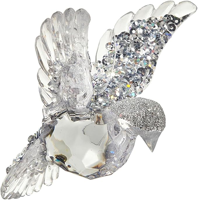 RAZ - Glittered Dove Hanging Ornament