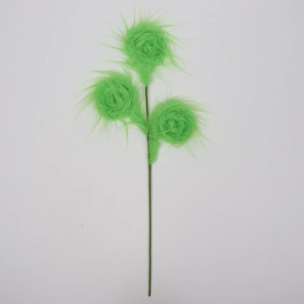 Green Furry Spiral Grinch Pick
