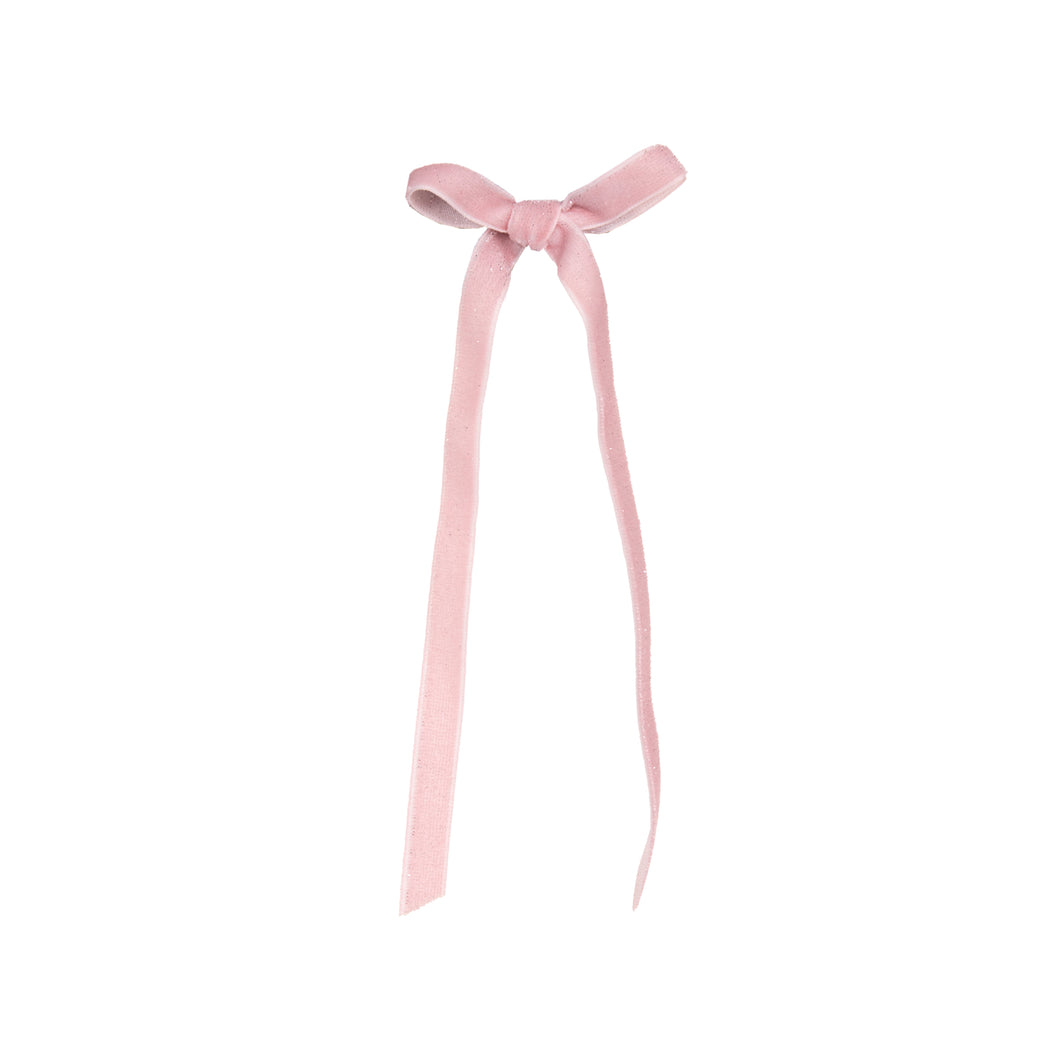 6PK Pink Velvet Slim Bows