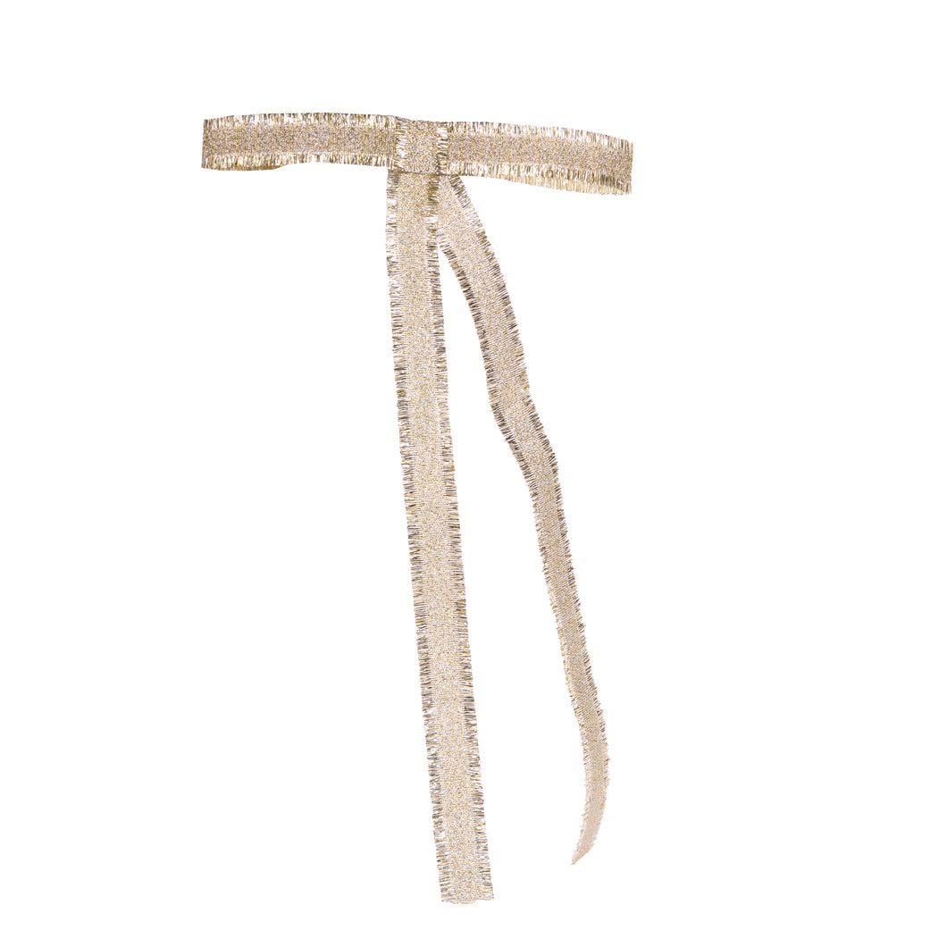 6PK Champagne Tinsel Bows