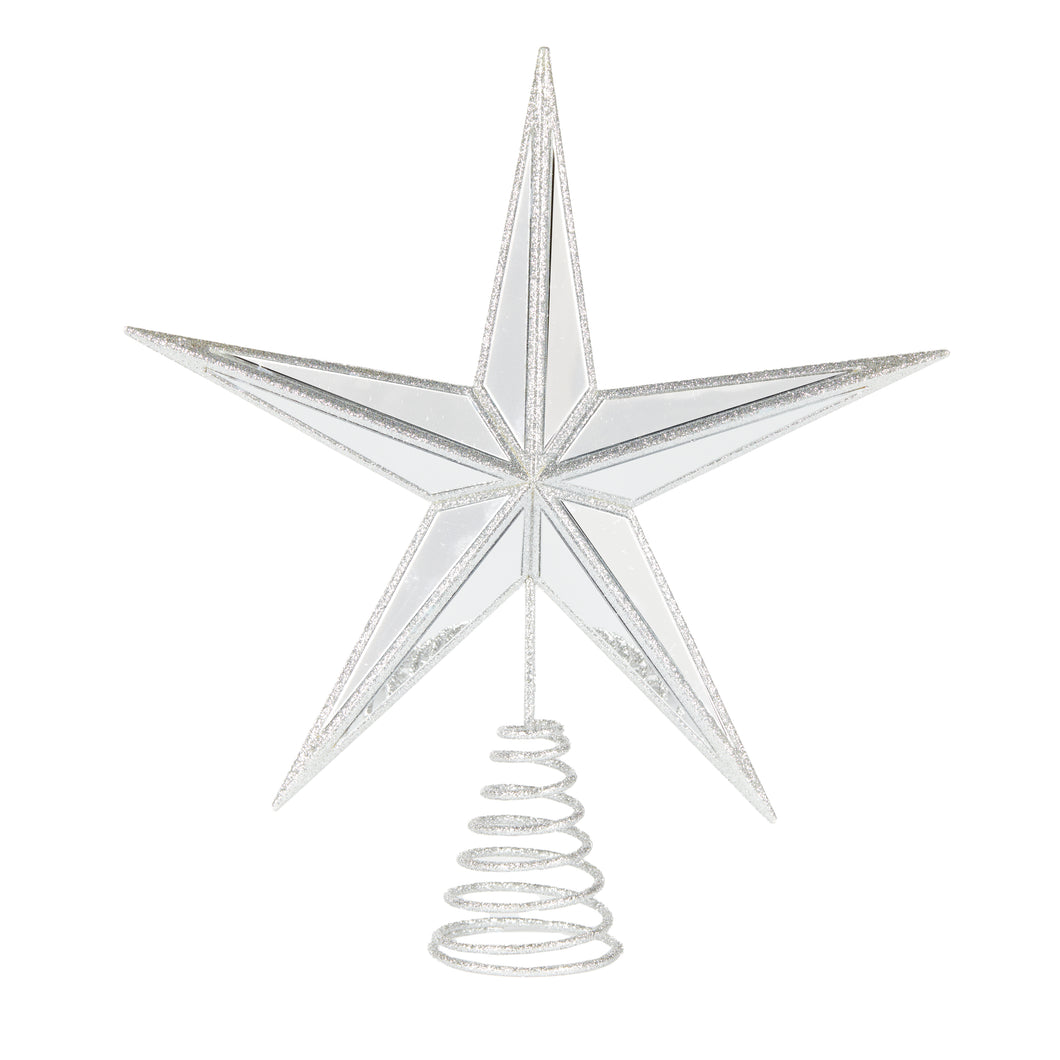 5 Point Silver Star Tree Topper