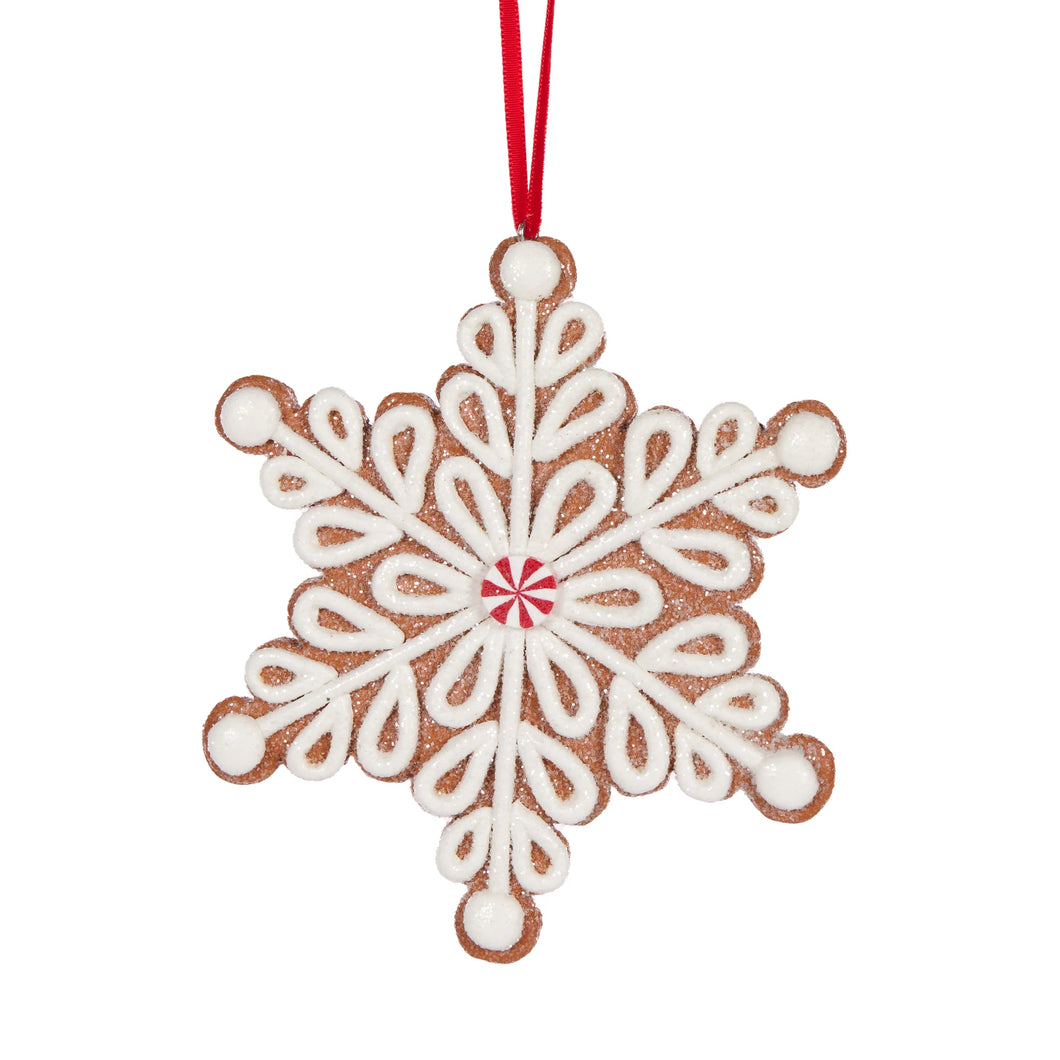 Piped Gingerbread Hanging Star Ornament