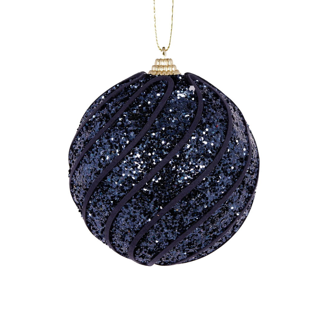 Midnight Blue Swirl Bauble