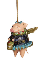 Load image into Gallery viewer, Blue Flying Pig Ornament
