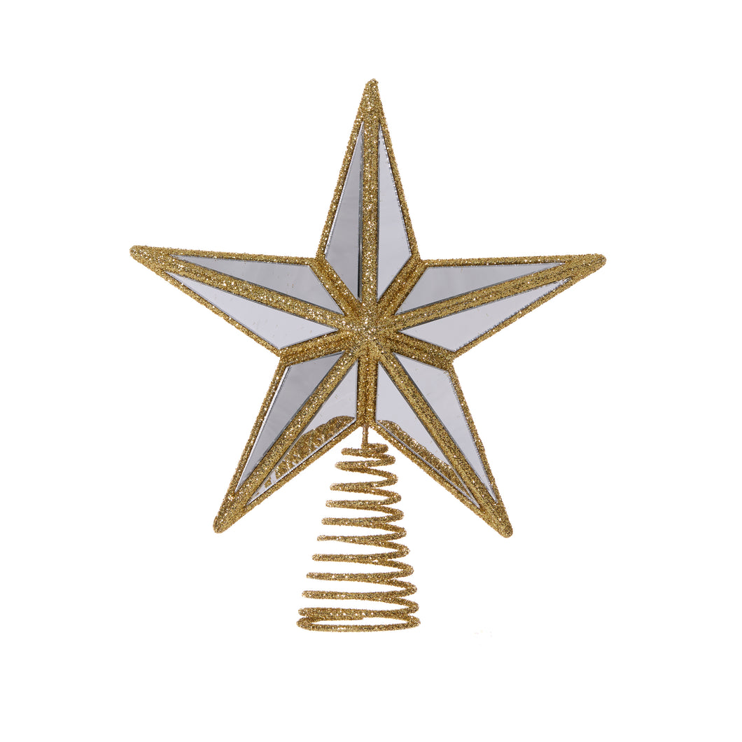 Mini Gold 5 Point Mirrored Tree Topper