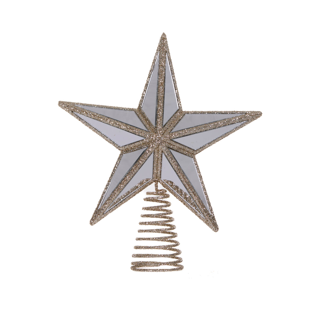 Mini Champagne 5 Point Mirrored Tree Topper