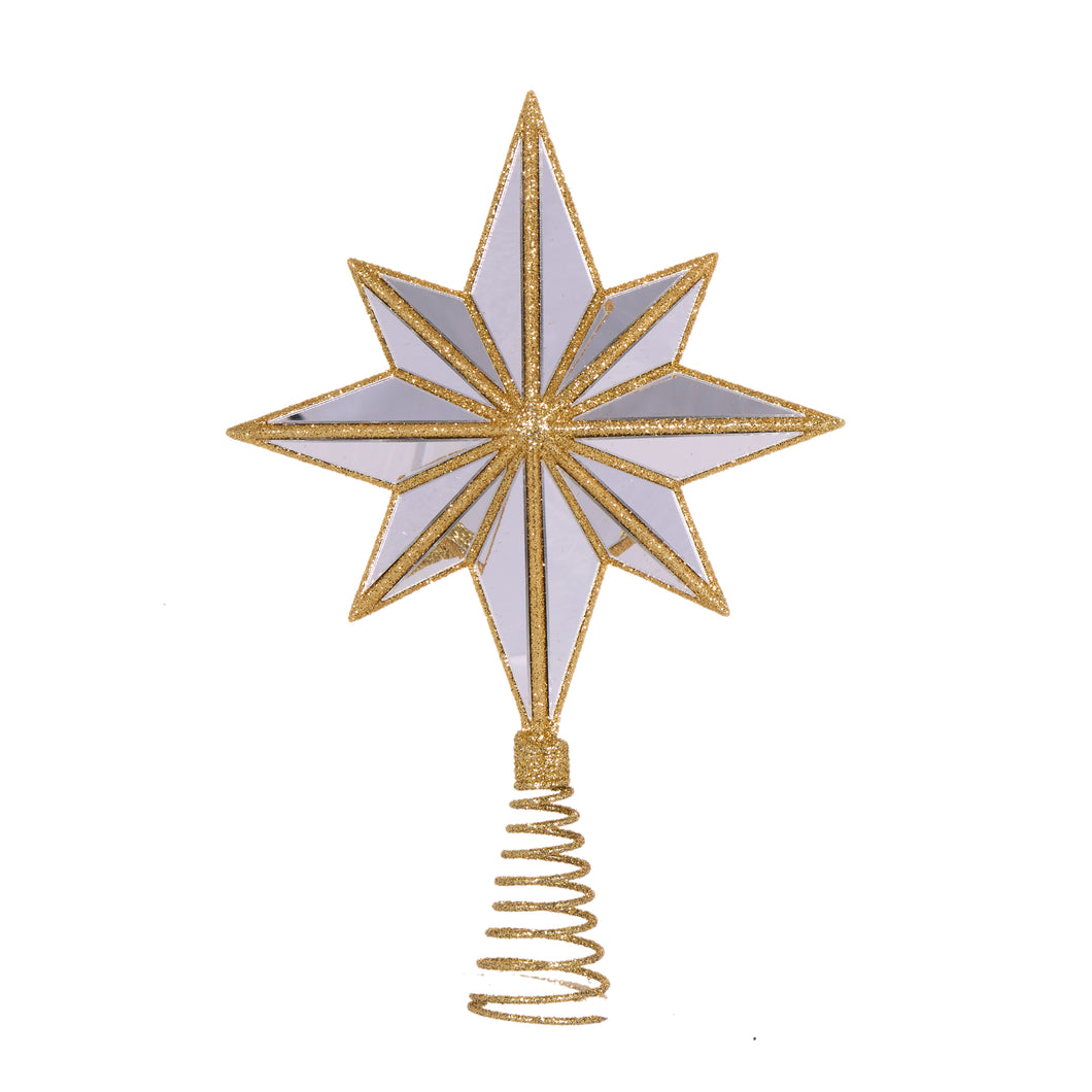 Mini Gold 9 Point Mirrored Tree Topper