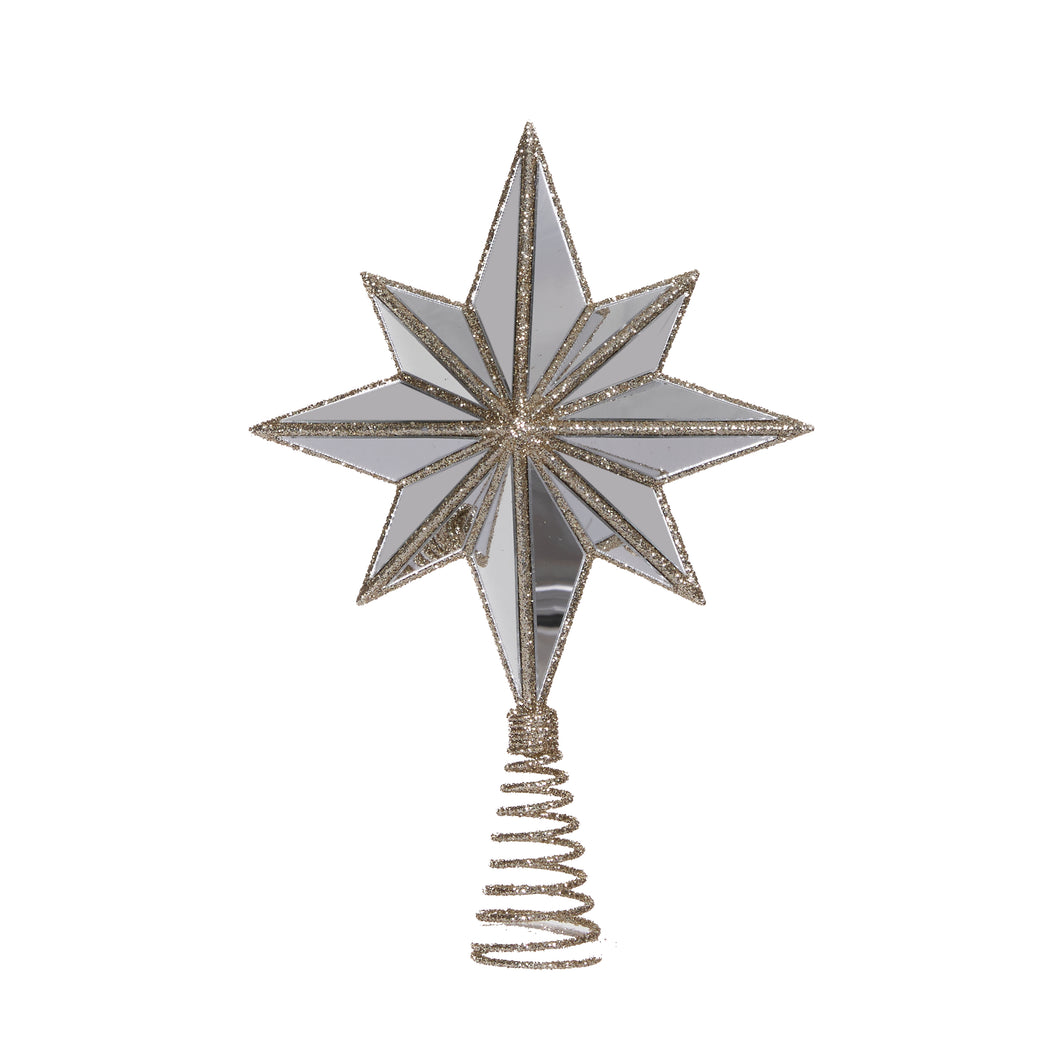 Mini Champagne 9 Point Mirrored Tree Topper