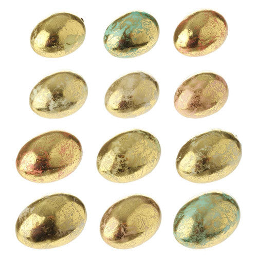 Bundle of Metallic Gold Easter Eggs - Set of 12