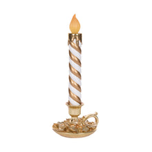 Load image into Gallery viewer, Light Up White &amp; Gold Swirl Candle Stick
