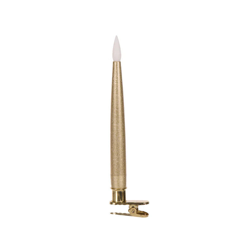 Set of 10 Luxury Gold Taper Clip Candles