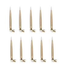 Load image into Gallery viewer, Set of 10 Luxury Gold Taper Clip Candles
