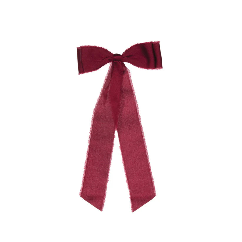 6Pk Burgundy Raw Satin Bows