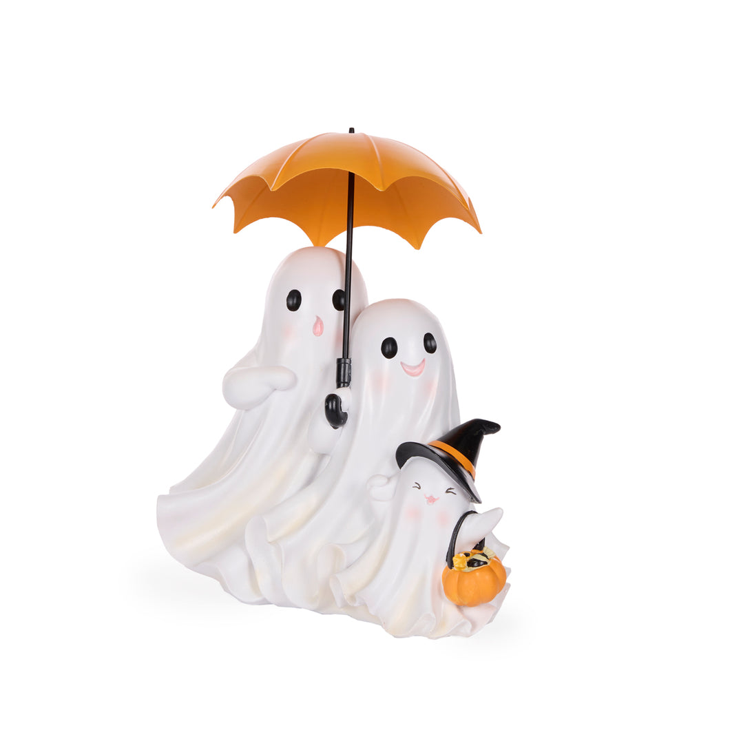 Trick Or Treating Ghost Family With Umbrella