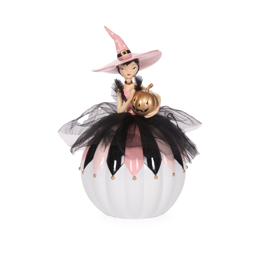 Pink Witch With Pumpkin
