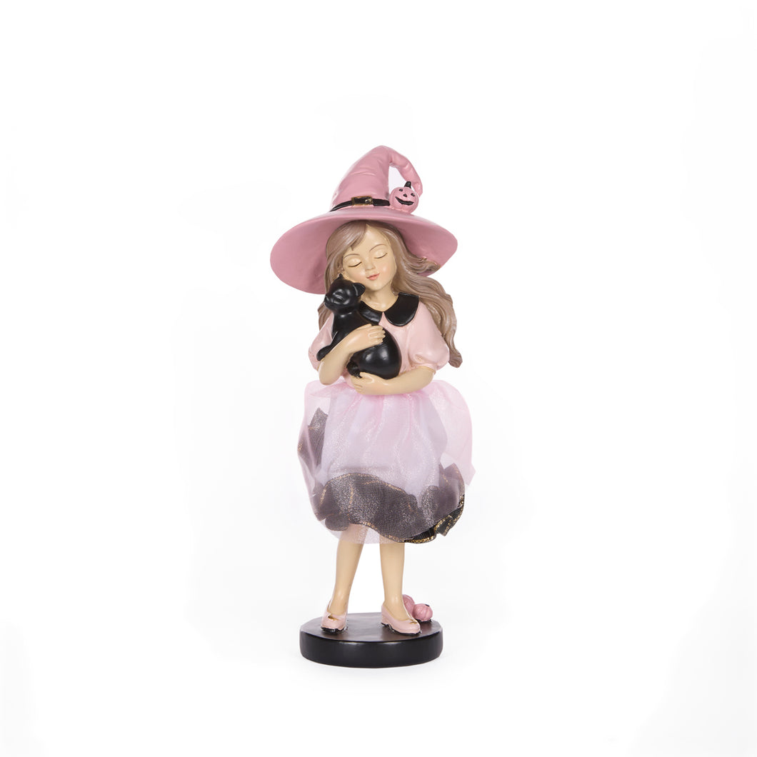 Pink Witch With Cat