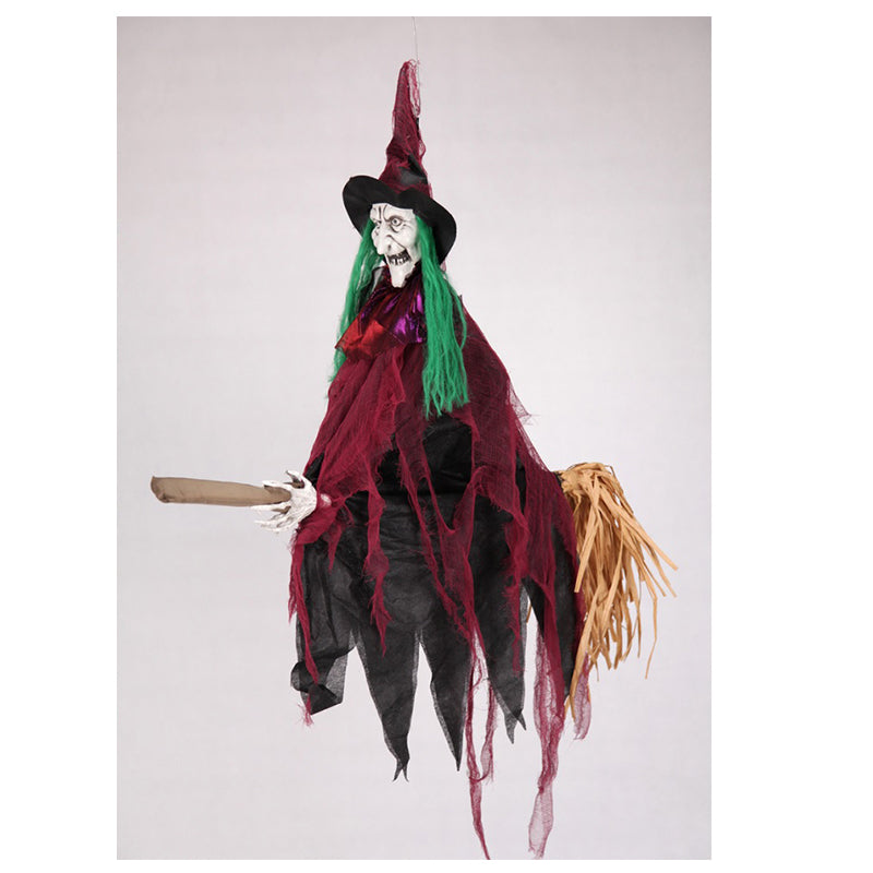 Animated Hanging Witch On Broom