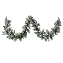 Load image into Gallery viewer, Pre-Lit Snowy Spruce Garland with Multi Colour Light Options
