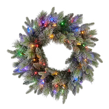 Load image into Gallery viewer, Pre-Lit Snowy Wreath With Multi Light Options

