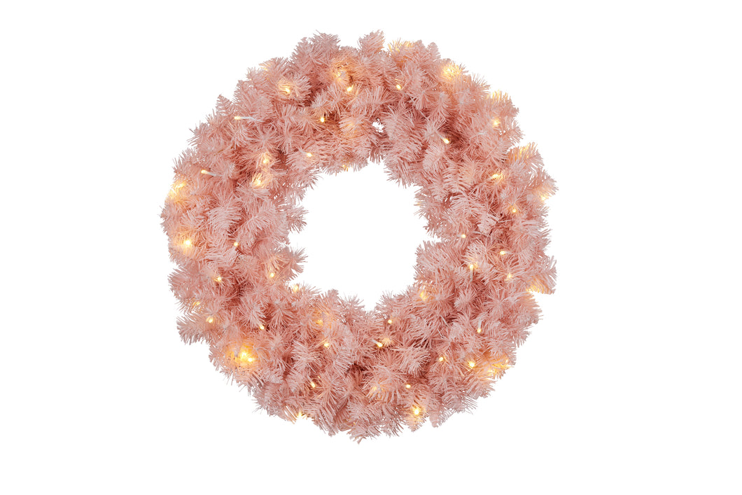 Pink Led Wreath With Multi Function Lights