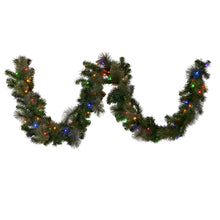 Load image into Gallery viewer, Pre-Lit Glittery Gold Pine Garland -Multi Color Light Options

