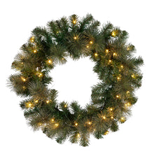 Load image into Gallery viewer, Pre-Lit Glittery Gold Pine Wreath -Multi Color Options
