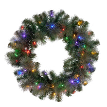 Load image into Gallery viewer, Pre-Lit Glittery Gold Pine Wreath -Multi Color Options
