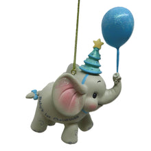 Load image into Gallery viewer, Baby's 1st Christmas Blue Elephant Hanging Ornament
