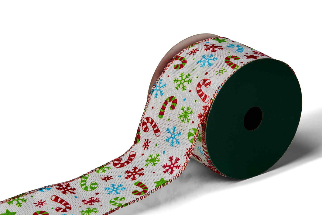 Christmas Decorators Ribbon with Candy Pattern