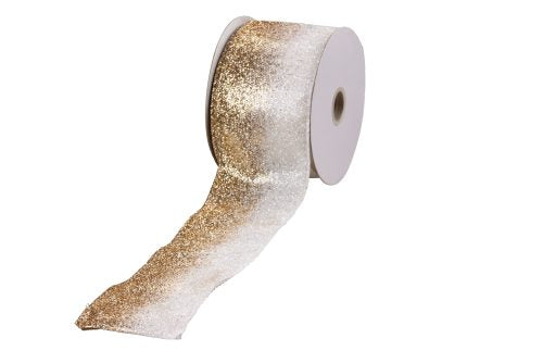 Gold to White Sparkle Ribbon