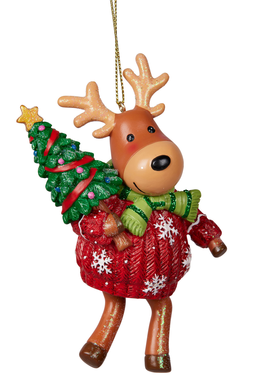 Reindeer with Tree - Hanging Decoration