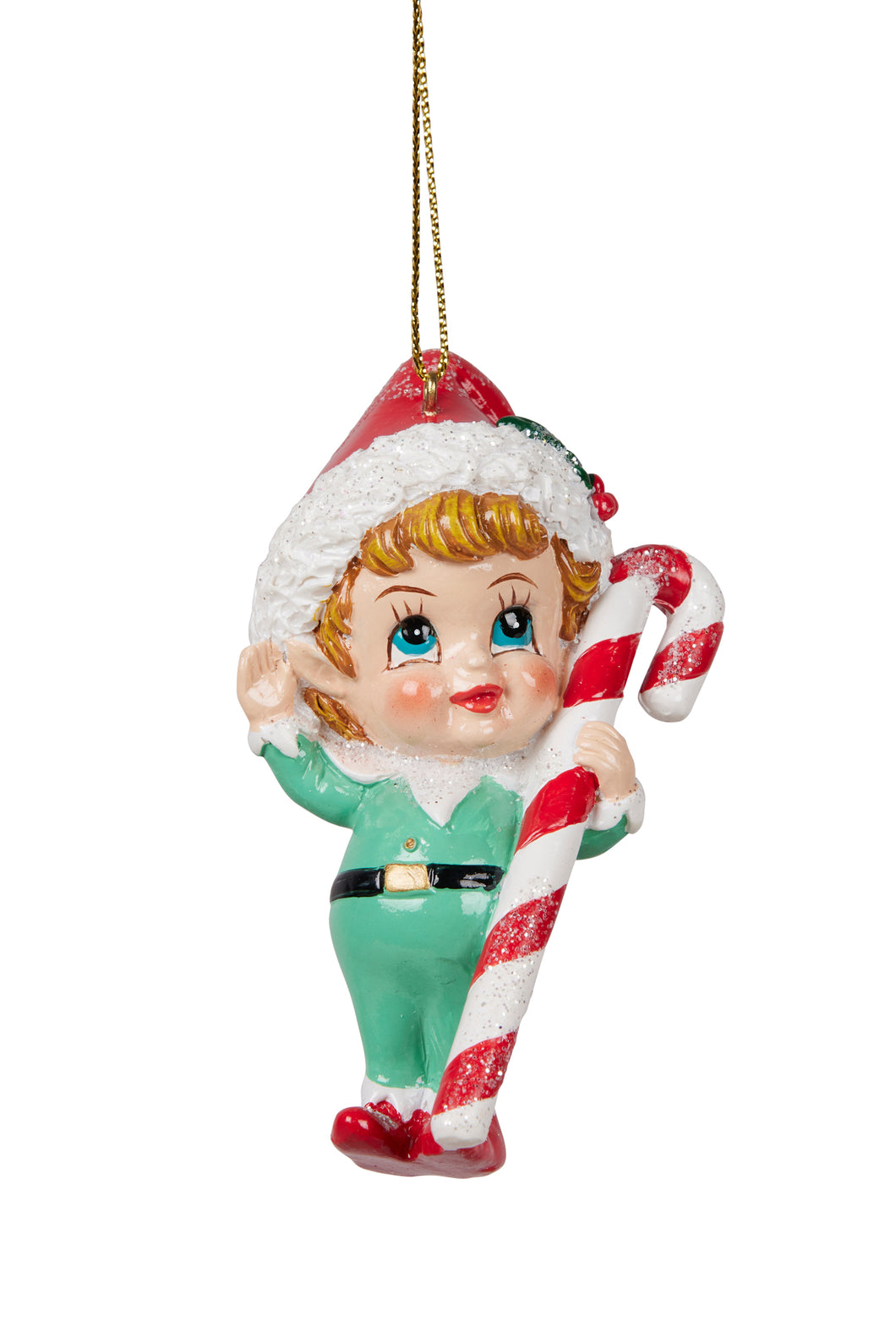 Cute Baby with Candy Cane - Hanging Decoration