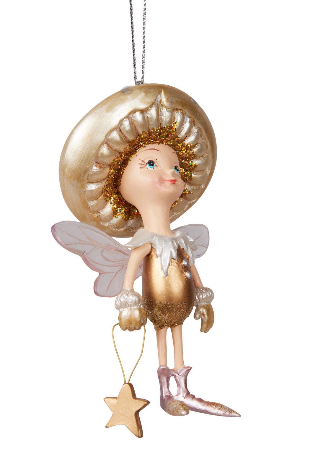 Gold Mushroom Fairy Hanging Decoration