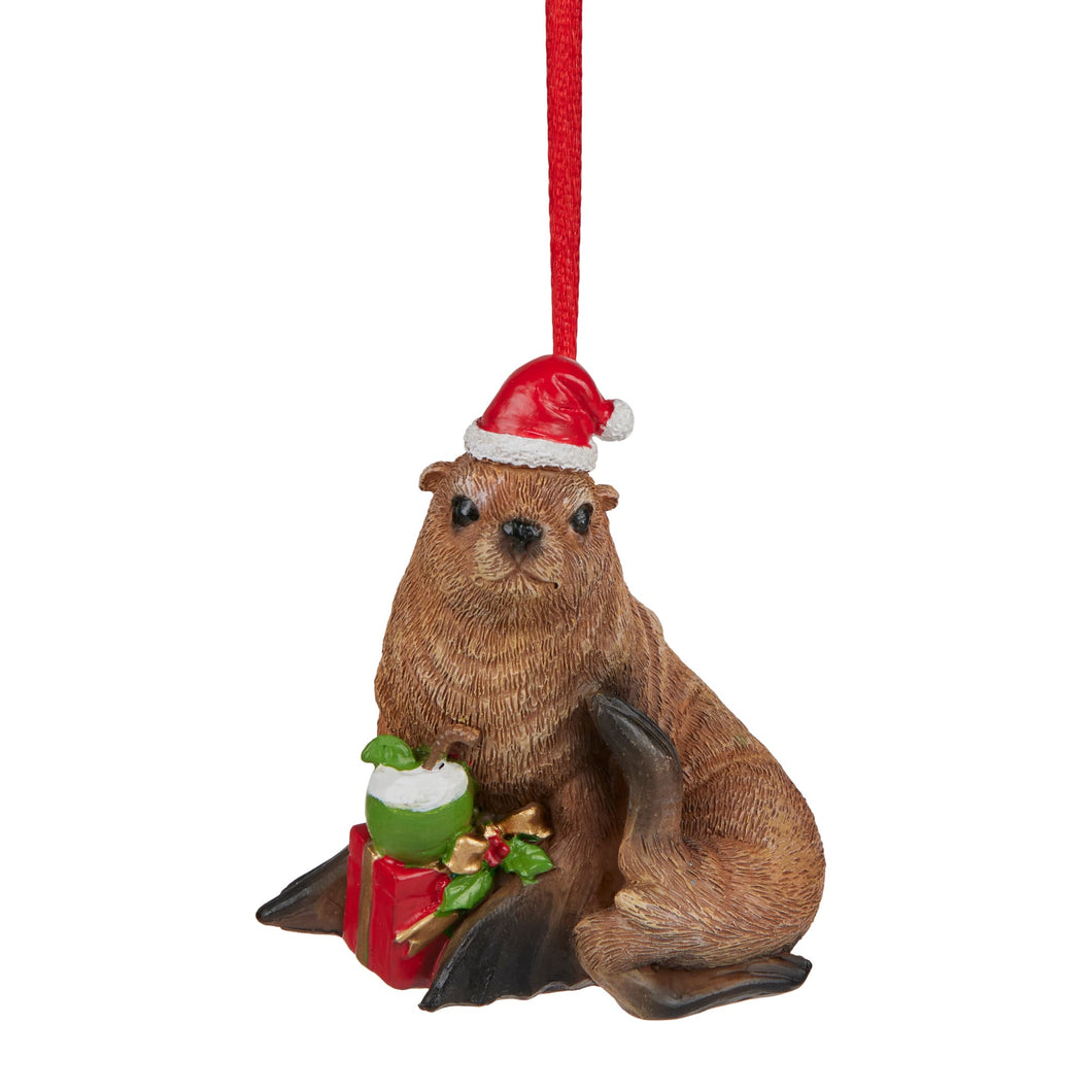 Christmas Seal With Presents Hanging Decoration