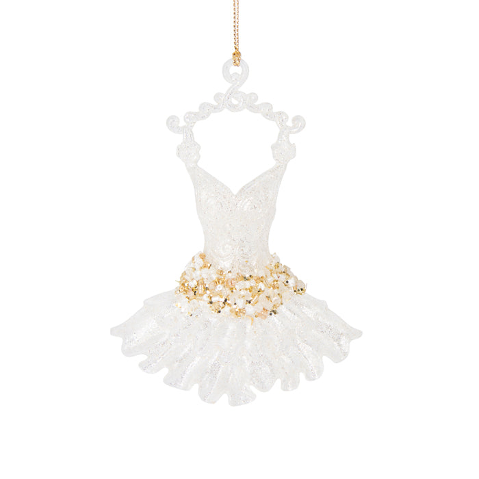 Pearl and Champagne Hanging Ballet Dress Ornament