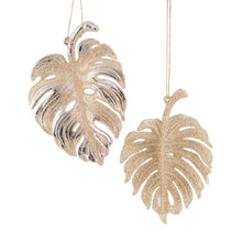 Load image into Gallery viewer, Champagne Leaf Hanging Decoration - 2 Assorted
