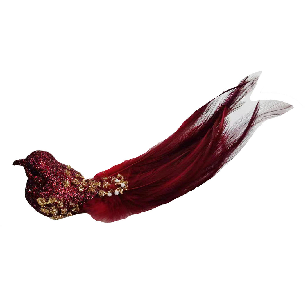 Burgundy Clip On Bird