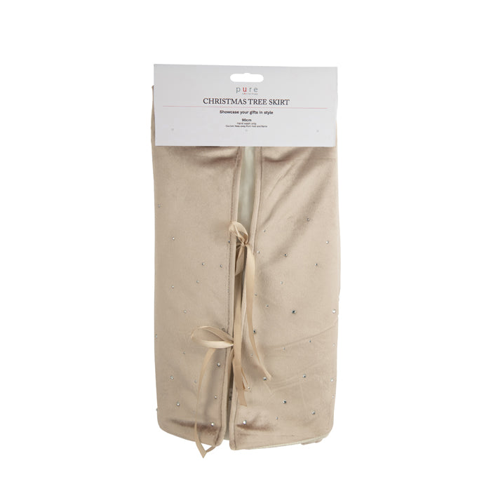 Velvet Diamonte Champagne Tree Skirt