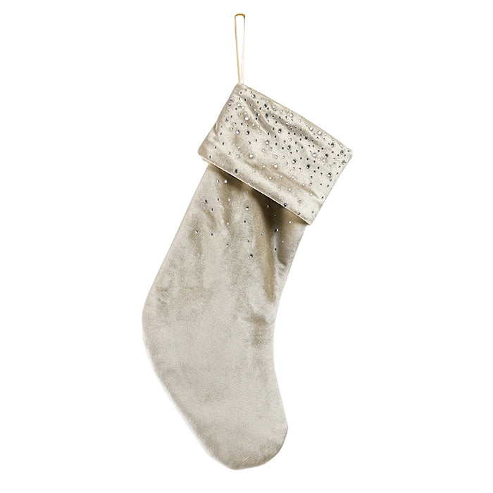 Champagne Velvet Diamonte Stocking