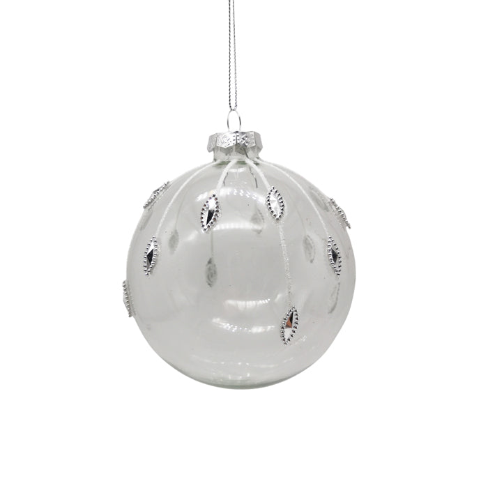 Clear Glass Bauble With Jewel Details