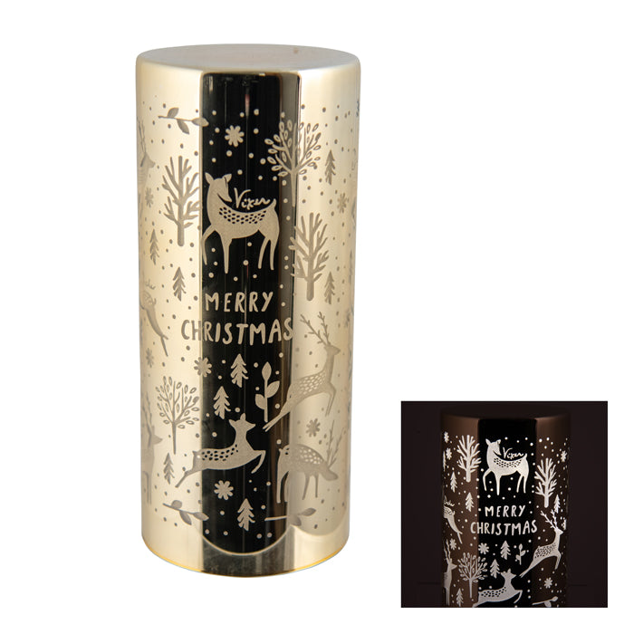 LED Merry Christmas Champagne Pillar - Large