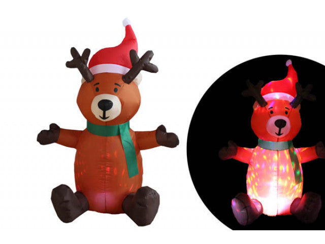 Blow-Up Reindeer with Disco Lights