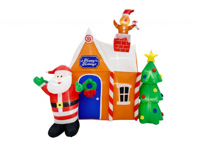 Blow-Up Santa House with LED Lights
